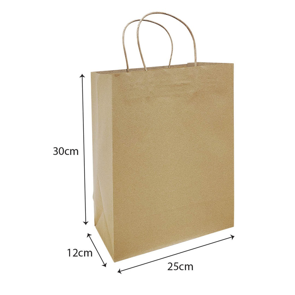Brown Twisted Handle Paper Bag Size M (TH09) - 240 X 120 X 300 mm dimensions for wholesale order Malaysia