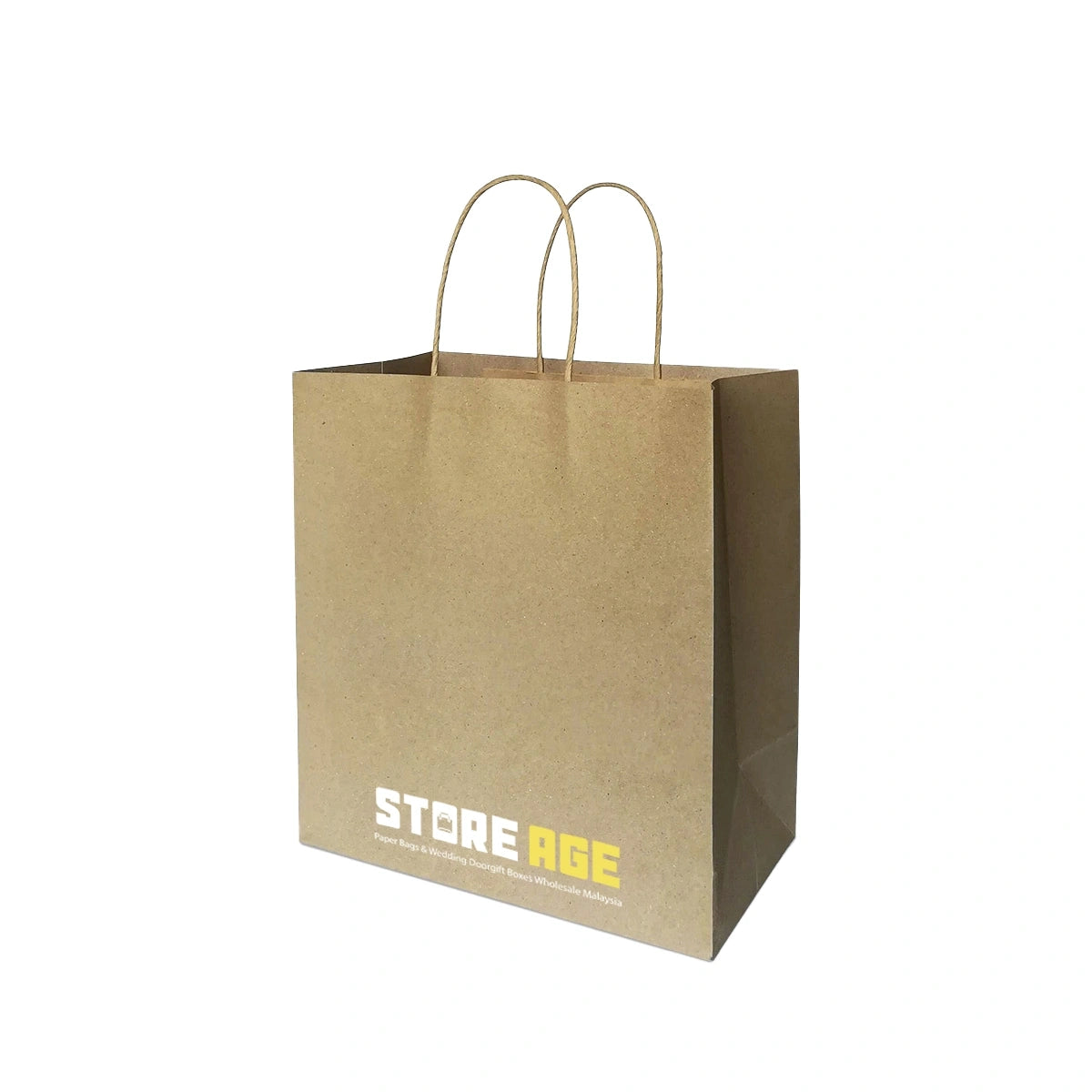 Brown Twisted Handle Paper Bag Size M (TH10) - 280 X 150 X 280 mm dimensions for wholesale custom order Malaysia