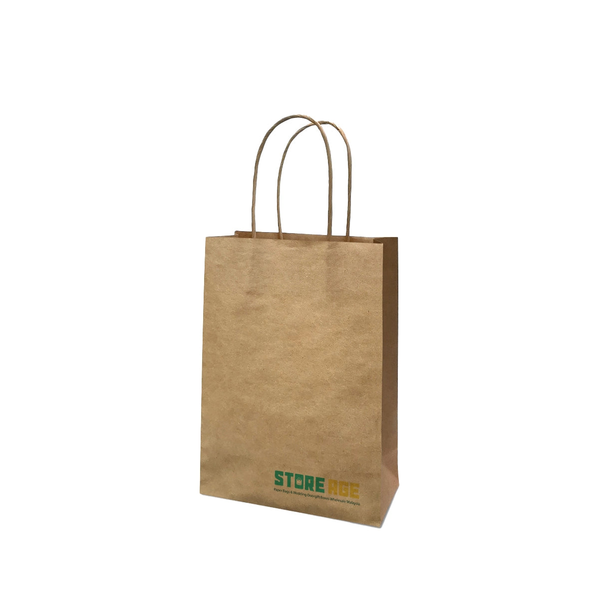 Kraft brown twisted handle size XXS available for custom printing logo wholesale Malaysia