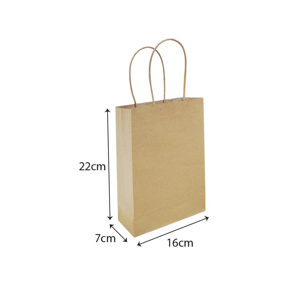 Brown Twisted Handle Paper Bag Size XXS - 160 X 70 X 220 mm dimensions for wholesale order Malaysia