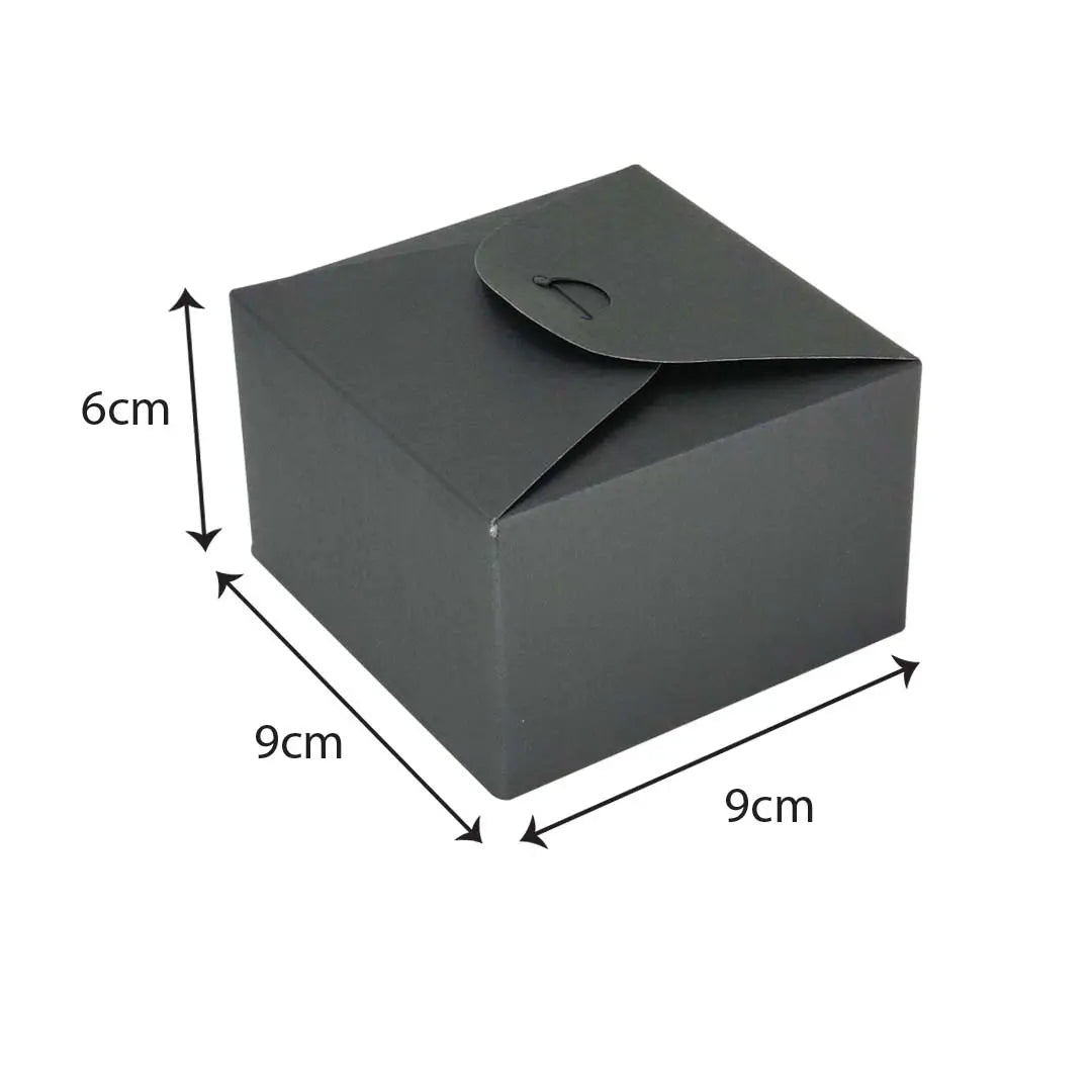 Black Kraft Square Candy Gift Box Size S - 9 X 9 X 6 cm dimensions for wholesale order