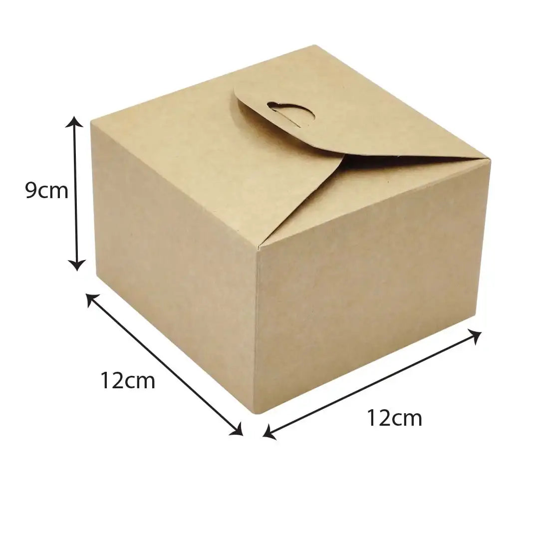 Brown Kraft Square Candy Gift Box Size M - 12 X 12 X 9 cm dimensions for wholesale order Malaysia