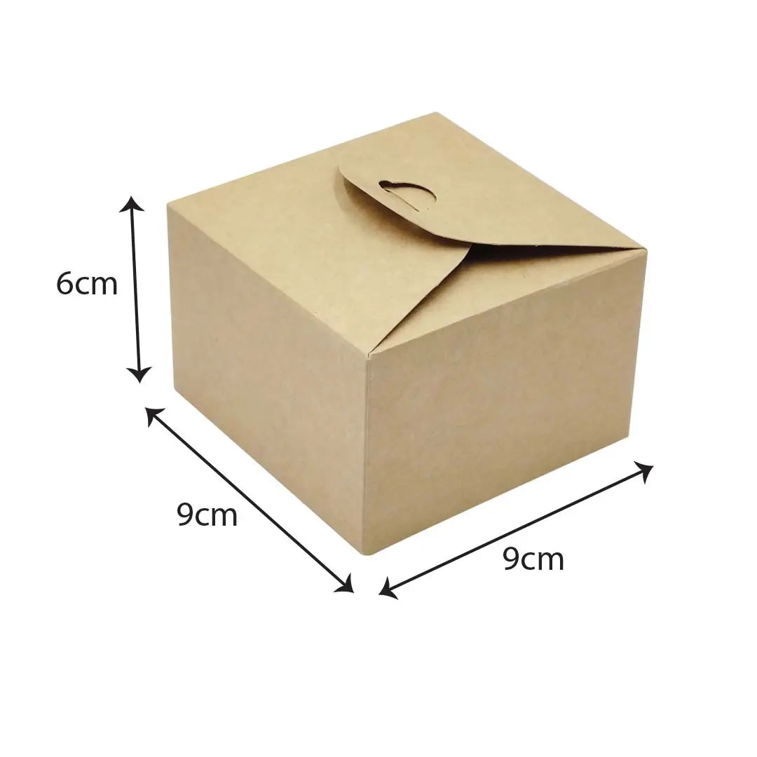 Brown Kraft Square Candy Gift Box Size S - 9 X 9 X 6 cm dimensions for wholesale order