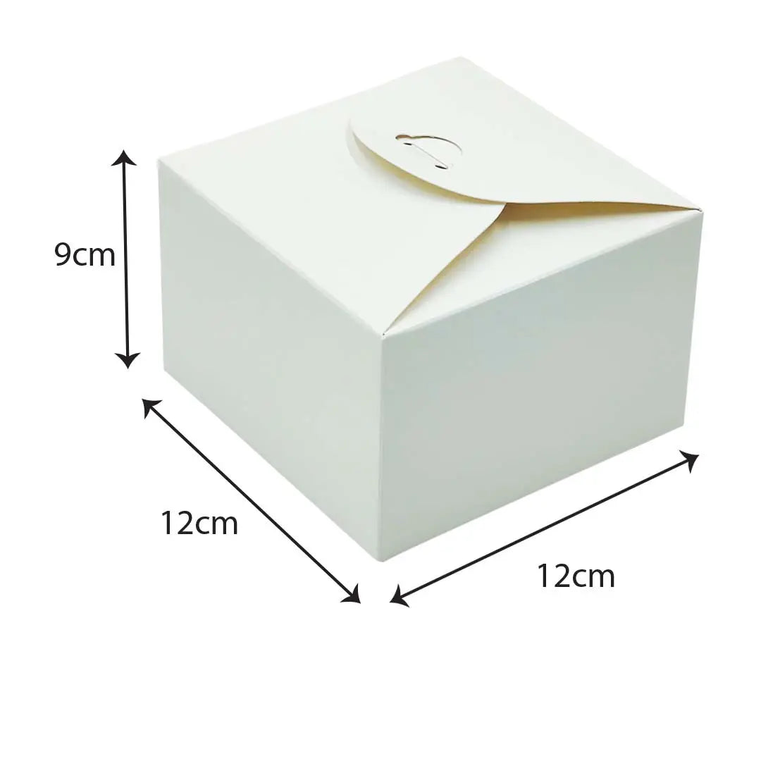 White Kraft Square Candy Gift Box Size M - 12 X 12 X 9 cm dimensions for wholesale order Malaysia