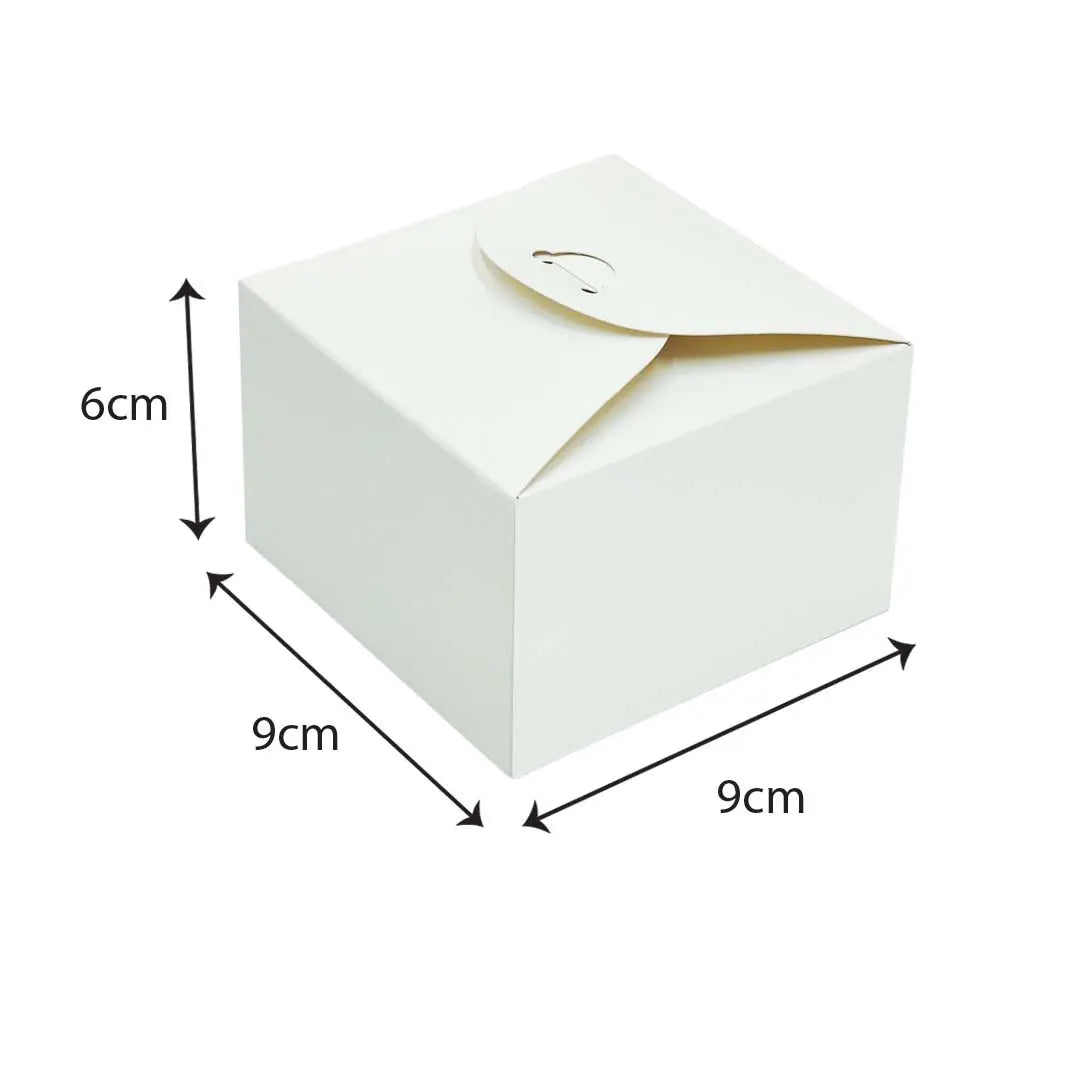 White Kraft Square Candy Gift Box Size S - 9 X 9 X 6 cm dimensions for wholesale order