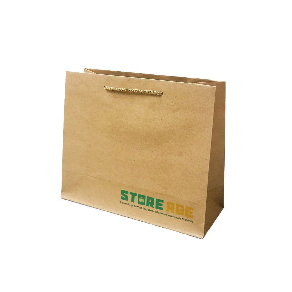 Rope Handle Brown Kraft Paper Bag Size M dimensions for wholesale order
