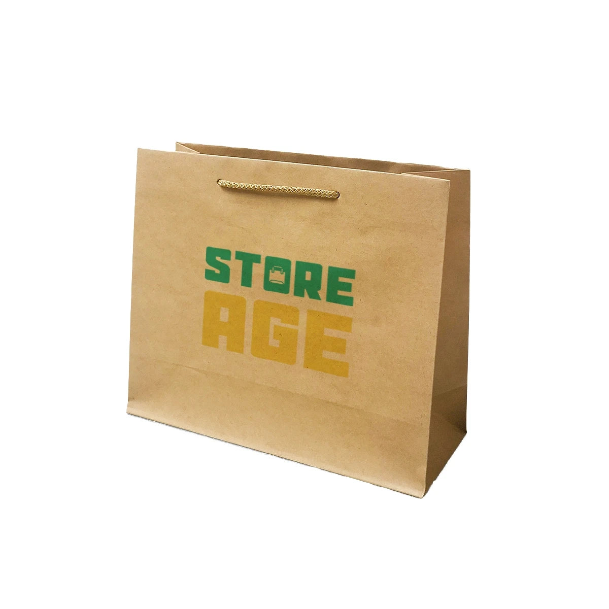 Rope Handle Brown Kraft Paper Bag Size M dimensions for wholesale order