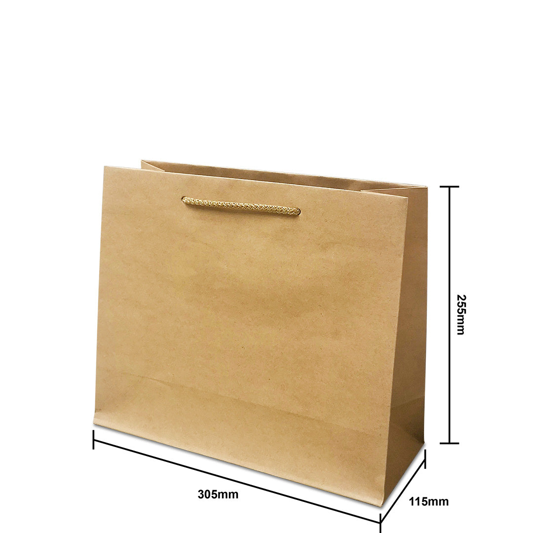 Rope Handle Brown Kraft Paper Bag Size M dimensions for wholesale order