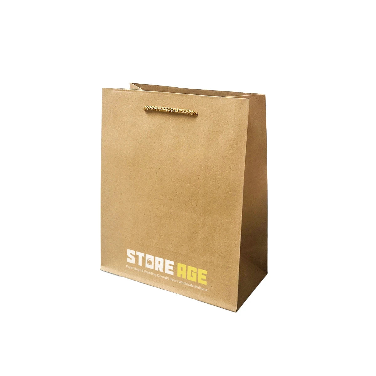 Rope Handle Brown Kraft Paper Bag Size S dimensions for wholesale order