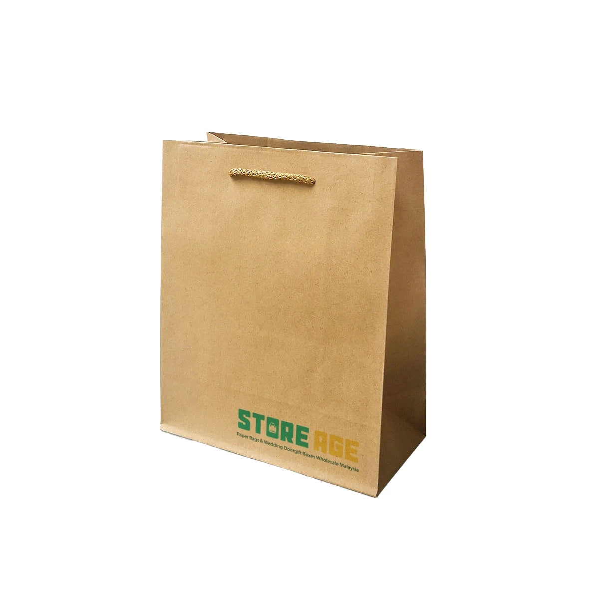 Rope Handle Brown Kraft Paper Bag Size S dimensions for wholesale order