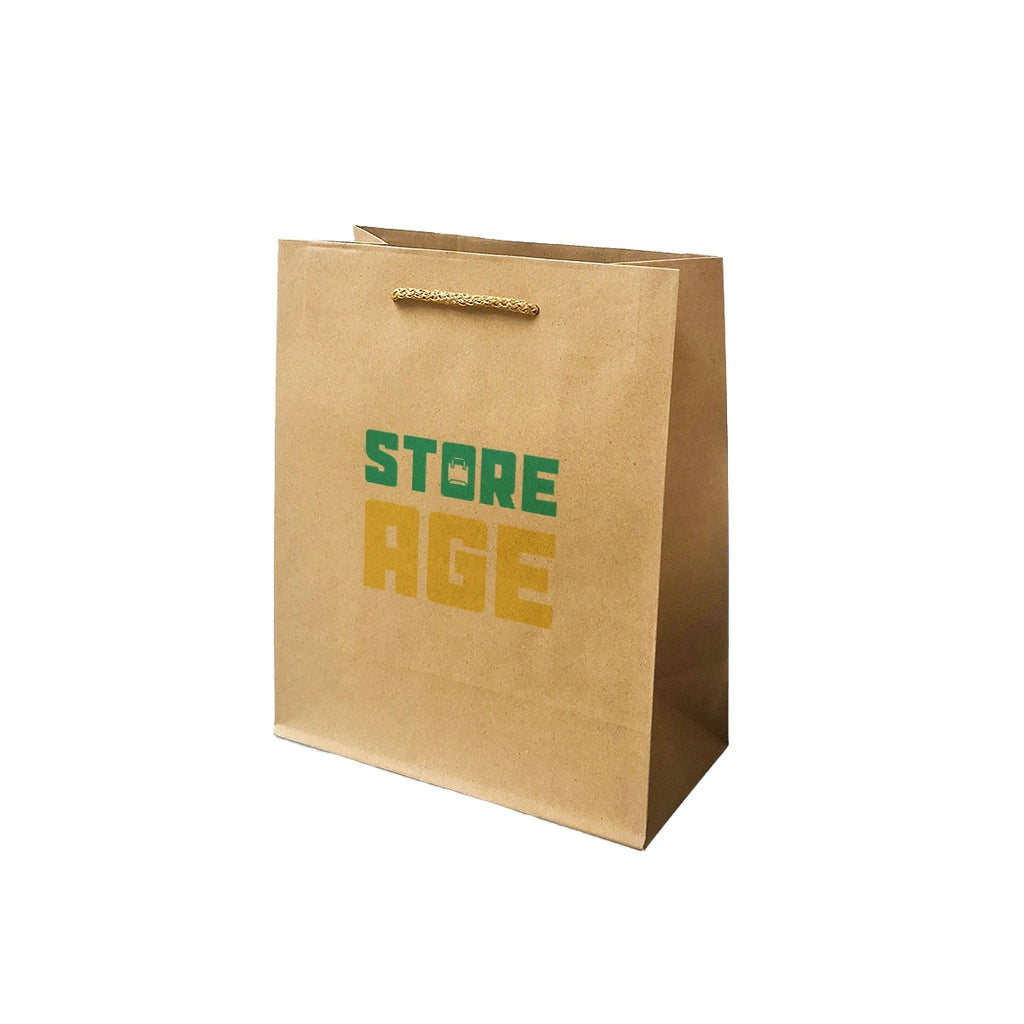 Rope Handle Brown Kraft Paper Bag Size S dimensions for wholesale order