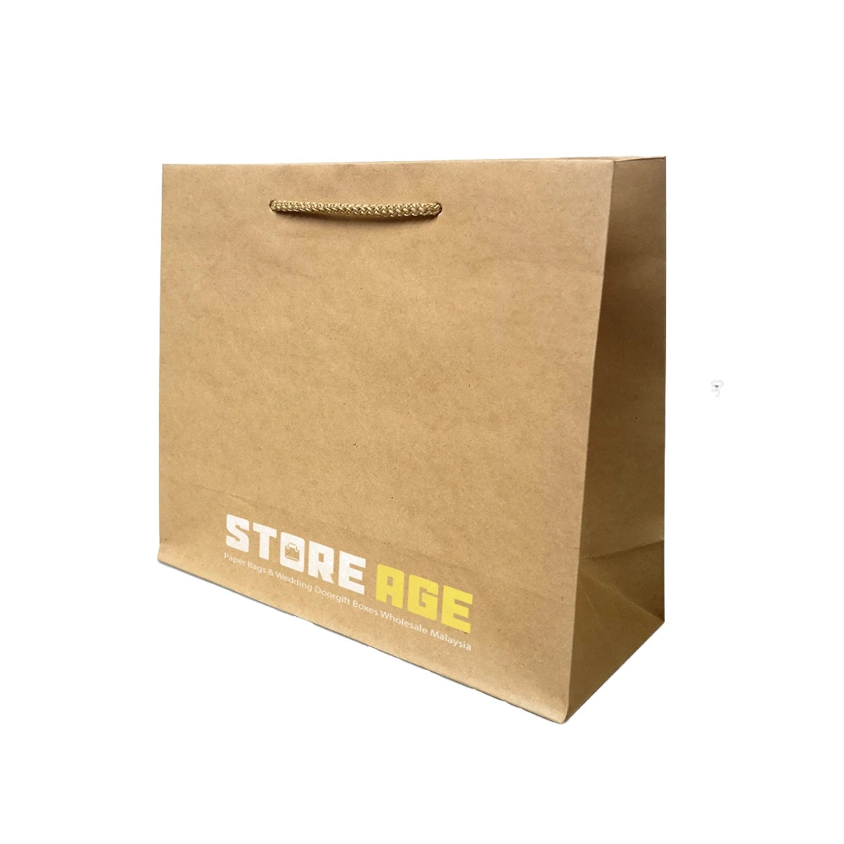 Rope Handle Brown Kraft Paper Bag Size XL dimensions for wholesale custom order