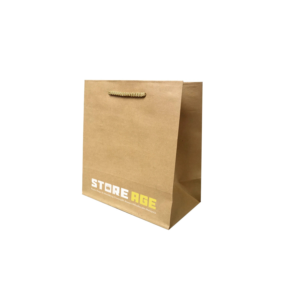 Rope Handle Brown Kraft Paper Bag Size XS dimensions for wholesale order