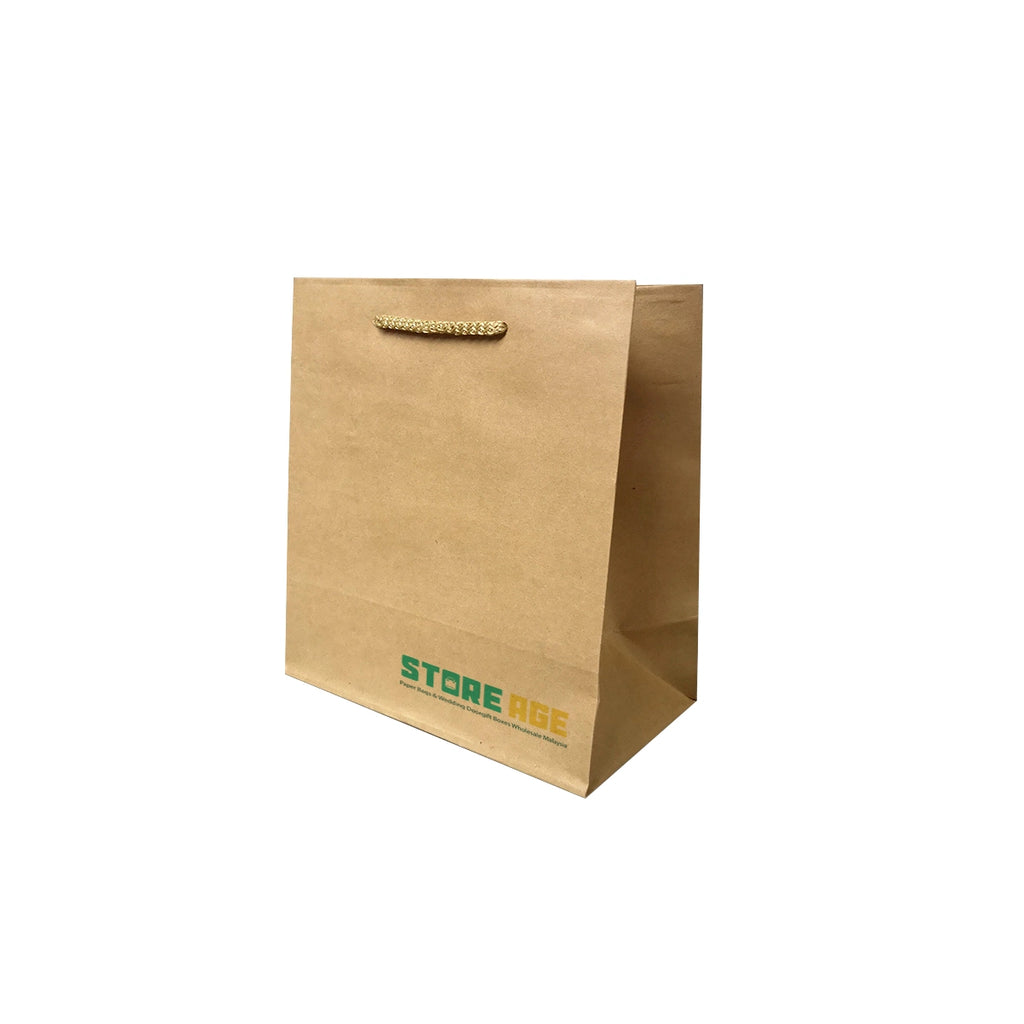 Rope Handle Brown Kraft Paper Bag Size XS dimensions for wholesale order