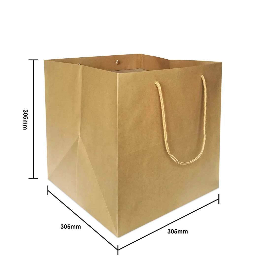 Kraft Square Cake Bag Size M (SQ02) – 305 x 305 x 305 mm Cake Packaging Bag Wholesale Malaysia