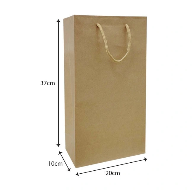 Kraft Wine Bag Size M - 200 X 100 X 370 mm dimensions for wholesale order Malaysia
