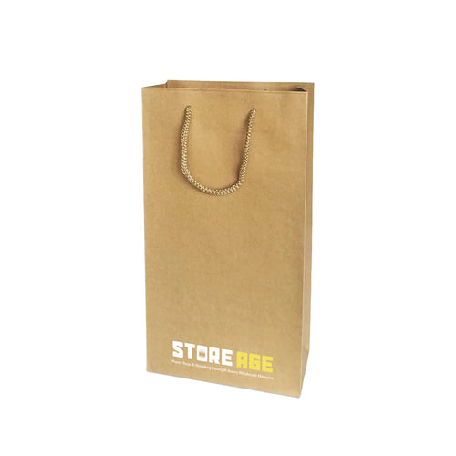 Kraft Wine Bag Size M - 200 X 100 X 370 mm dimensions for wholesale custom order Malaysia