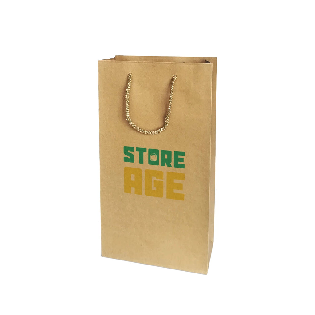 Kraft Wine Bag Size M - 200 X 100 X 370 mm dimensions for wholesale custom order Malaysia