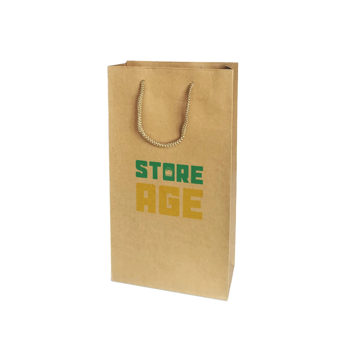 Kraft Wine Bag Size M - 200 X 100 X 370 mm dimensions for wholesale custom order Malaysia