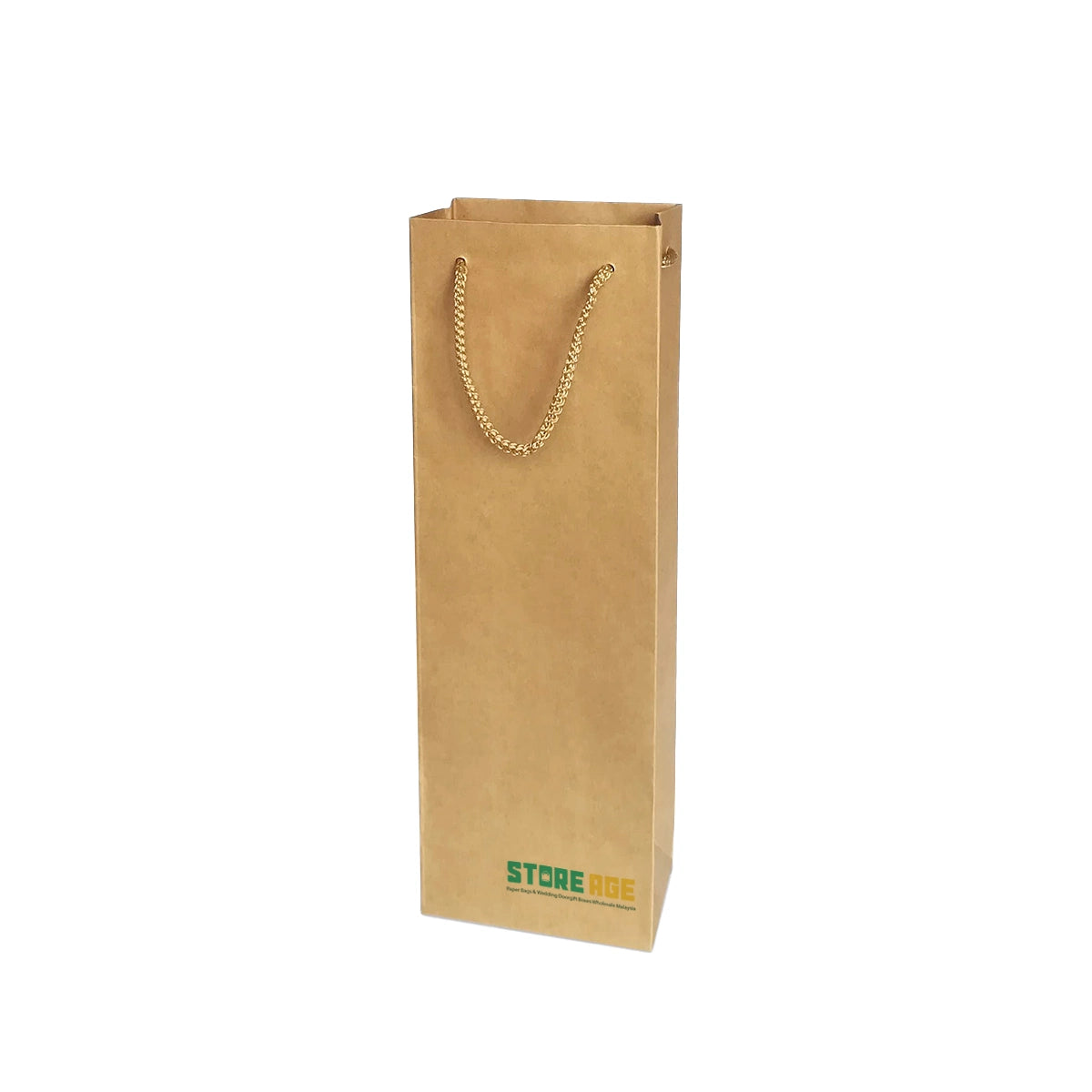 Kraft Wine Bag Size S - 120 X 85 X 370 mm dimensions for wholesale wine gift bag custom order Malaysia