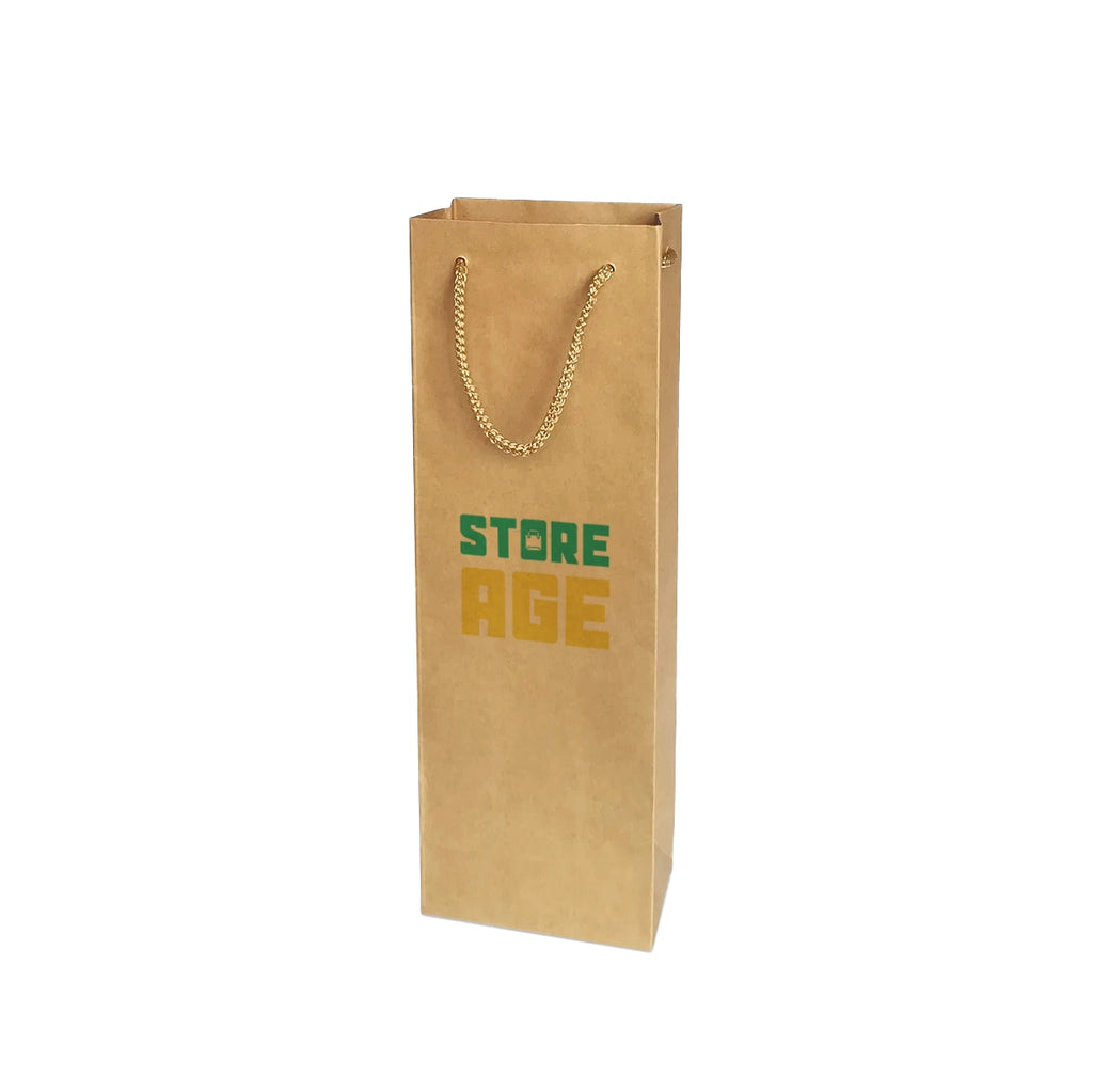 Kraft Wine Bag Size S - 120 X 85 X 370 mm dimensions for wholesale wine gift bag custom order Malaysia