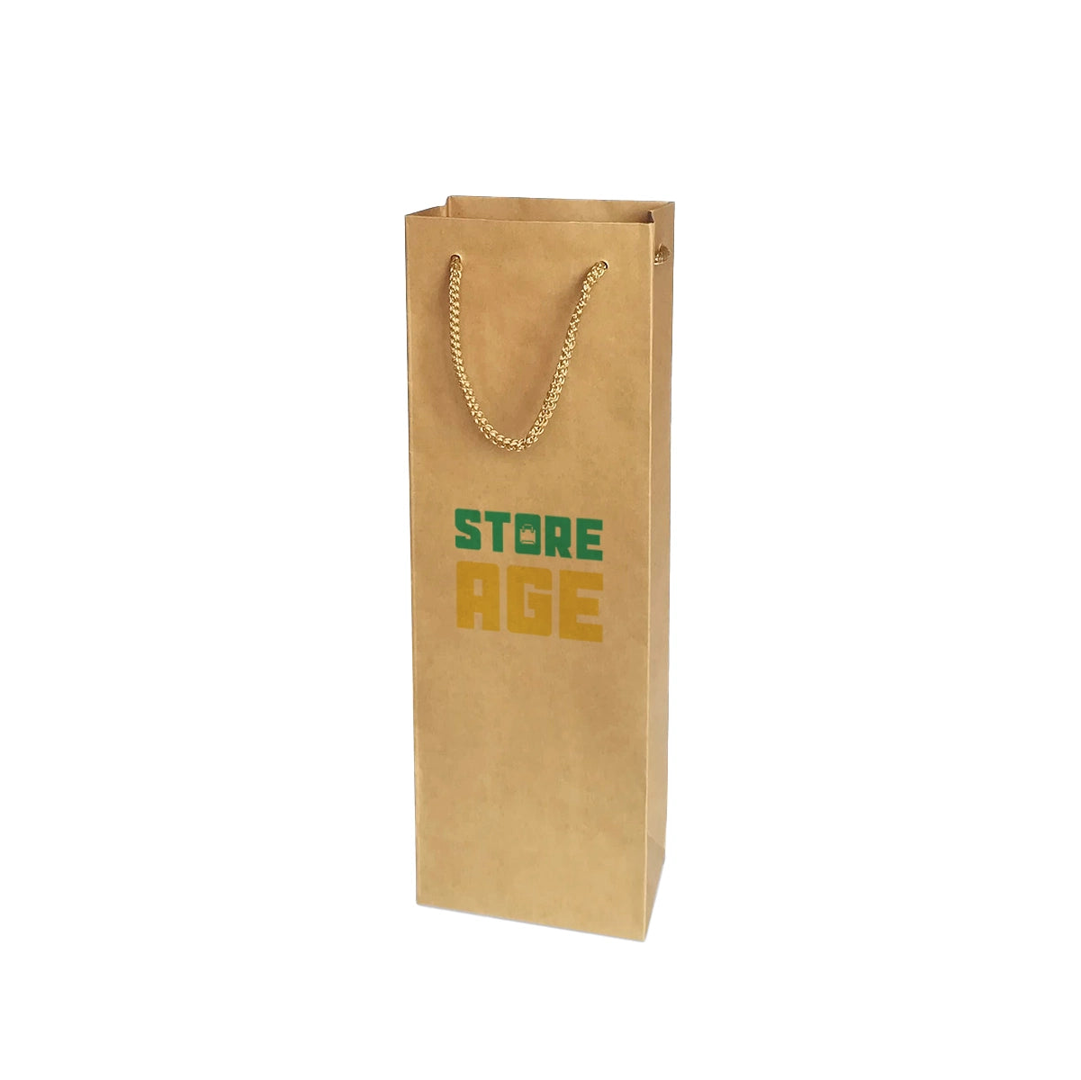 Kraft Wine Bag Size S - 120 X 85 X 370 mm dimensions for wholesale wine gift bag custom order Malaysia
