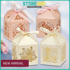 Laser Cut Candy Gift Box — wedding favour sweet box with free ribbon, wholesale Malaysia