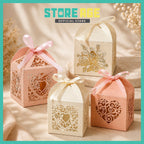 Laser Cut Candy Gift Box — wedding favour sweet box with free ribbon, wholesale Malaysia