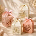 Laser Cut Candy Gift Box — wedding favour sweet box with free ribbon, wholesale Malaysia