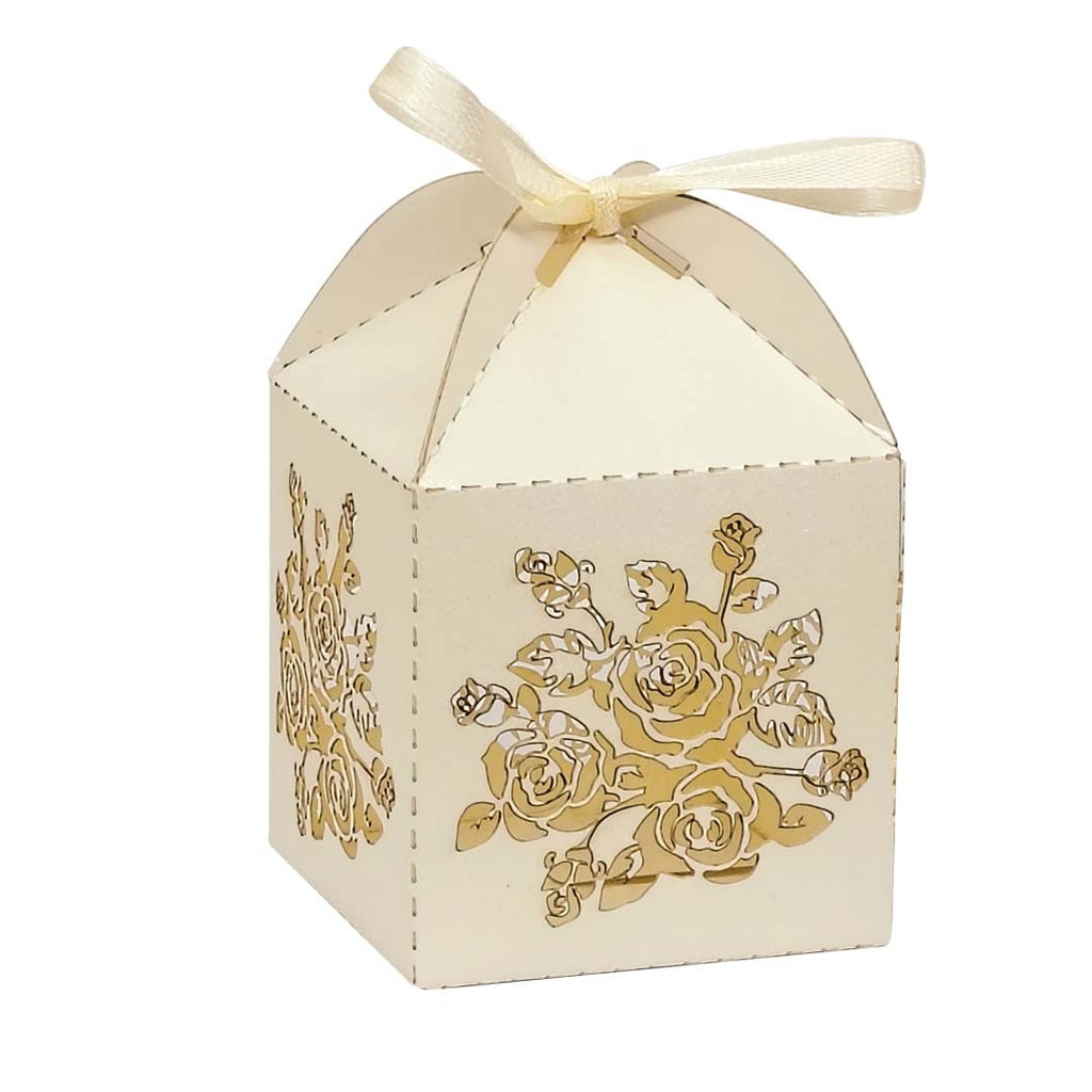 Laser Cut Candy Gift Box design 001CR01 (cream) - wedding doorgift candy box wholesale