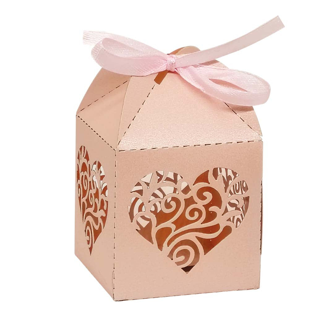 Laser Cut Candy Gift Box design 001OR01 (orange-pink) - wedding doorgift candy box wholesale
