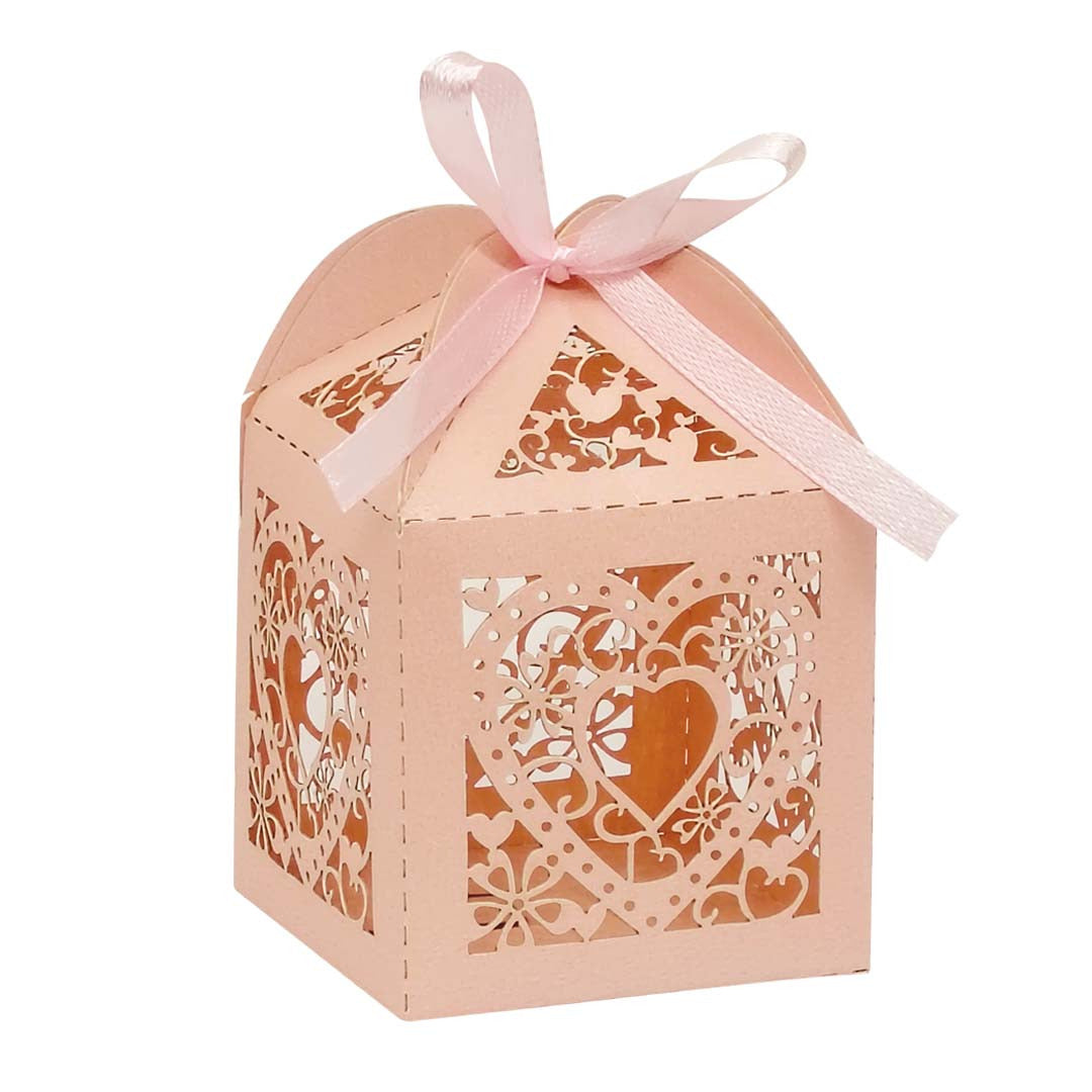Laser Cut Candy Gift Box design 001OR02 (orange-pink) - wedding doorgift candy box wholesale