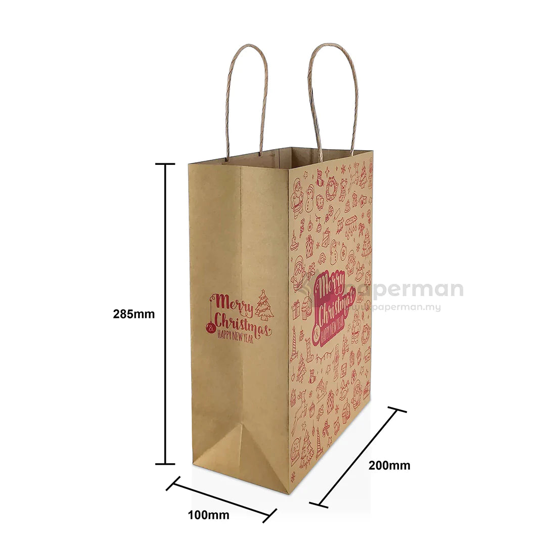 Christmas Festive Paper Bag design Size S - Xmas wholesale gift packaging Malaysia