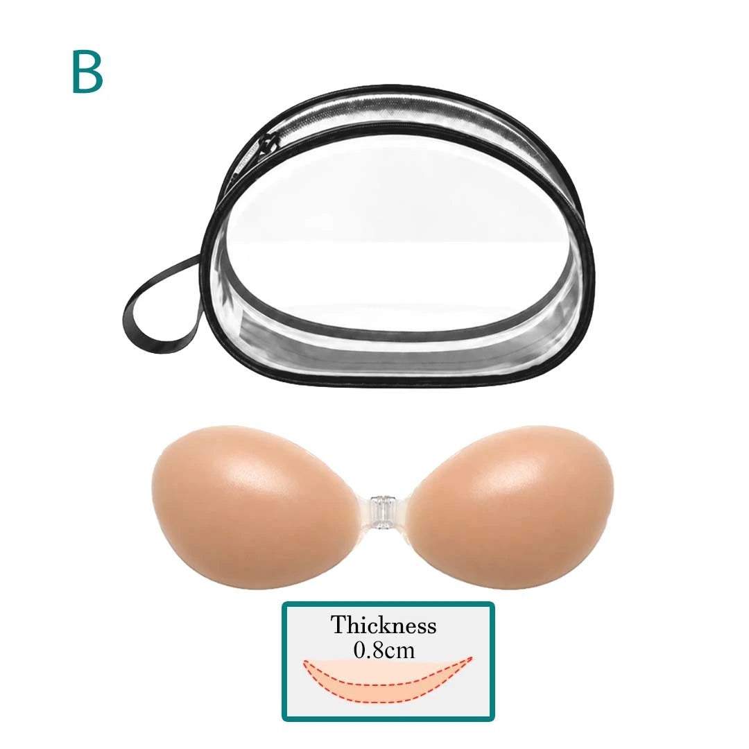 Nubra SIlicone Push Up Bra with B Cup Size - Reusable Bra for bridal gowns, evening dresses, party wear and special occasions.