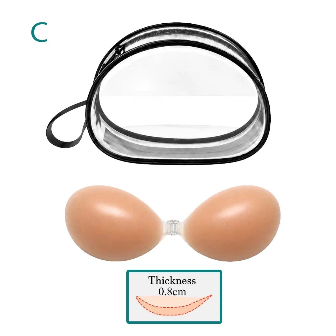 Nubra SIlicone Push Up Bra with C Cup Size - Reusable Bra for bridal gowns, evening dresses, party wear and special occasions.