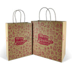 Brown Christmas Festive Paper Bag for Xmas wholesale gift packaging - wholesale Malaysia