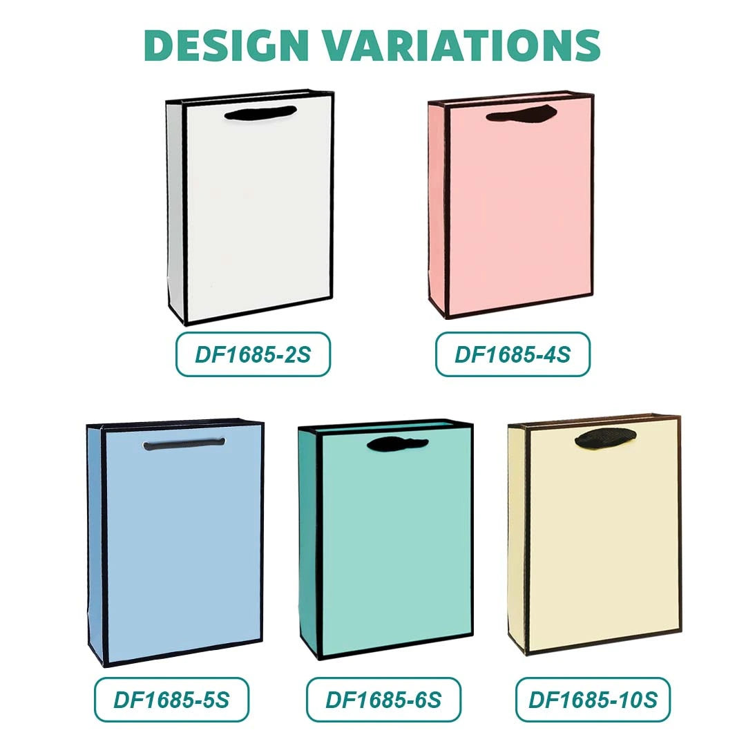 Pastel Matte Paper Bag - size & design variations available for bulk Malaysia order