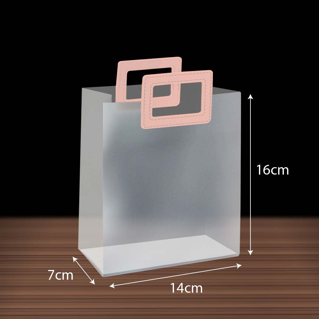PP Tote Color Handle Transparent Bag design PK01S pink size S - reusable shopping bag Malaysia