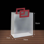 PP Tote Color Handle Transparent Bag design RD01S red size S- reusable doorgift bag