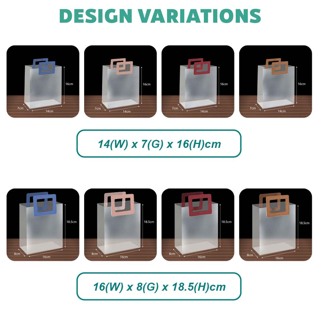 PP Tote Color Handle Transparent Bag - size & design variations available for bulk Malaysia order