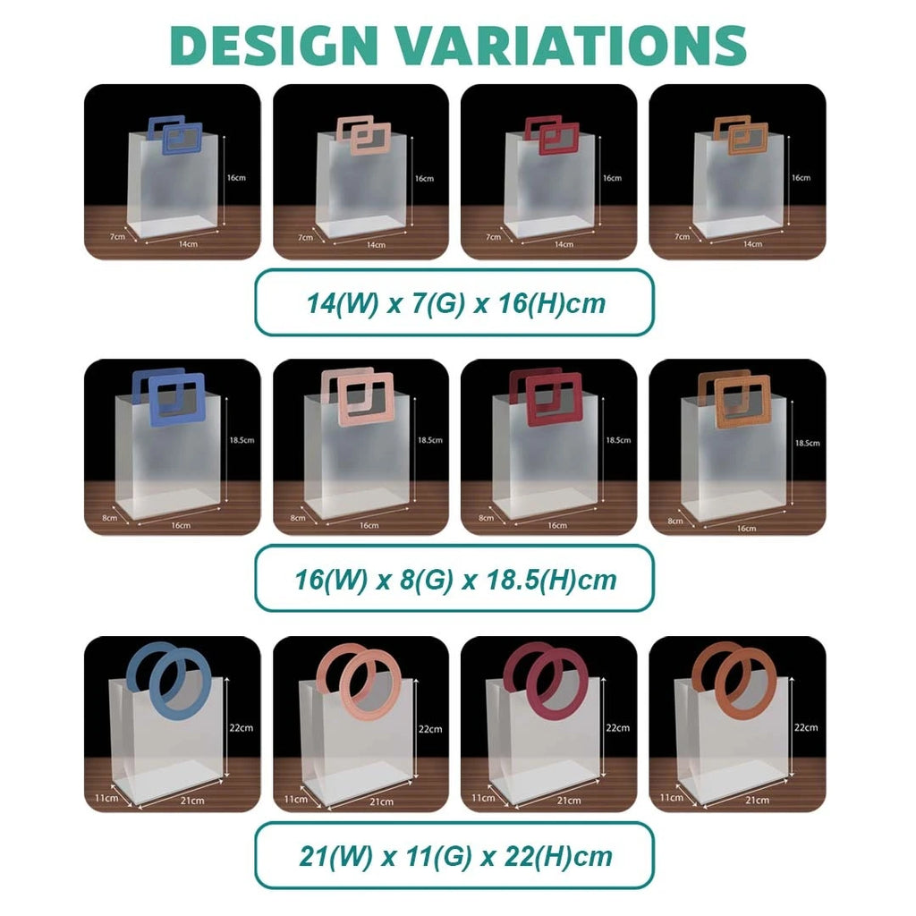 PP Tote Color Handle Transparent Bag - size & design variations available for bulk Malaysia order