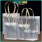 PP Tote Brown Handle Transparent Bag for reusable shopping bag - wholesale Malaysia
