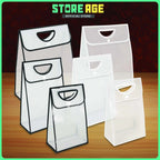 PP Tote White & Black Edge Die Cut Handle Transparent Bag for reusable shopping bag - wholesale Malaysia