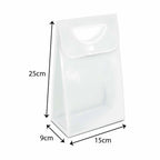 PP Tote White Edge Die Cut Handle Transparent Bag design WH01S white size S - reusable doorgift bag