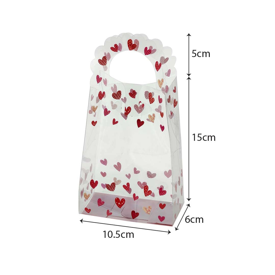 PVC Floral Transparent Bag - design RD01 red heart reusable doorgift bag 