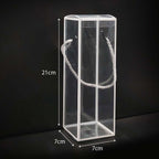 Transparent Bottle Box with 7cm x 7cm x 21cm in black background 