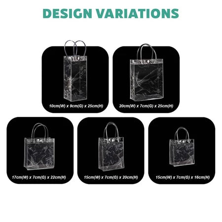 PVC Plain Transparent Bag variant size - clear gift bag wholesale Malaysia