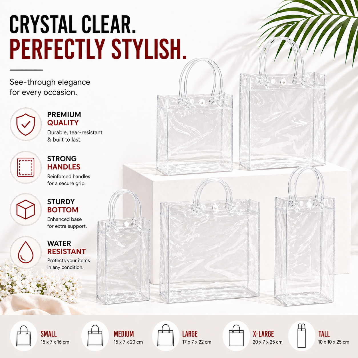 Clear PVC Plain Transparent Bag for clear gift bag wholesale - wholesale Malaysia