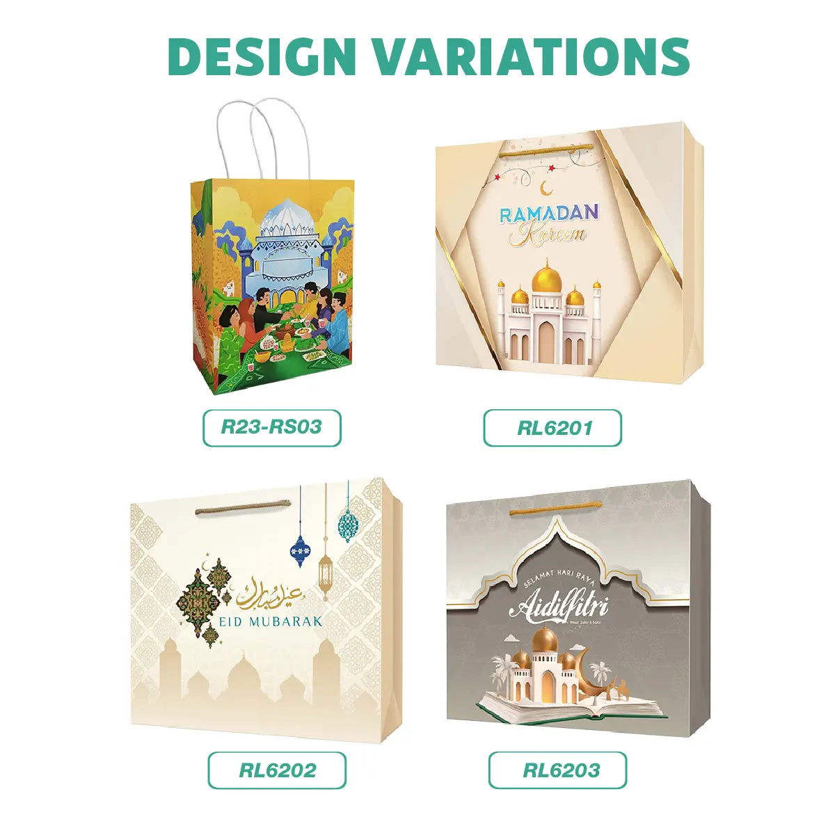 Raya Festive Paper Bag for doorgift Raya, kenduri kahwin - wholesale Malaysia