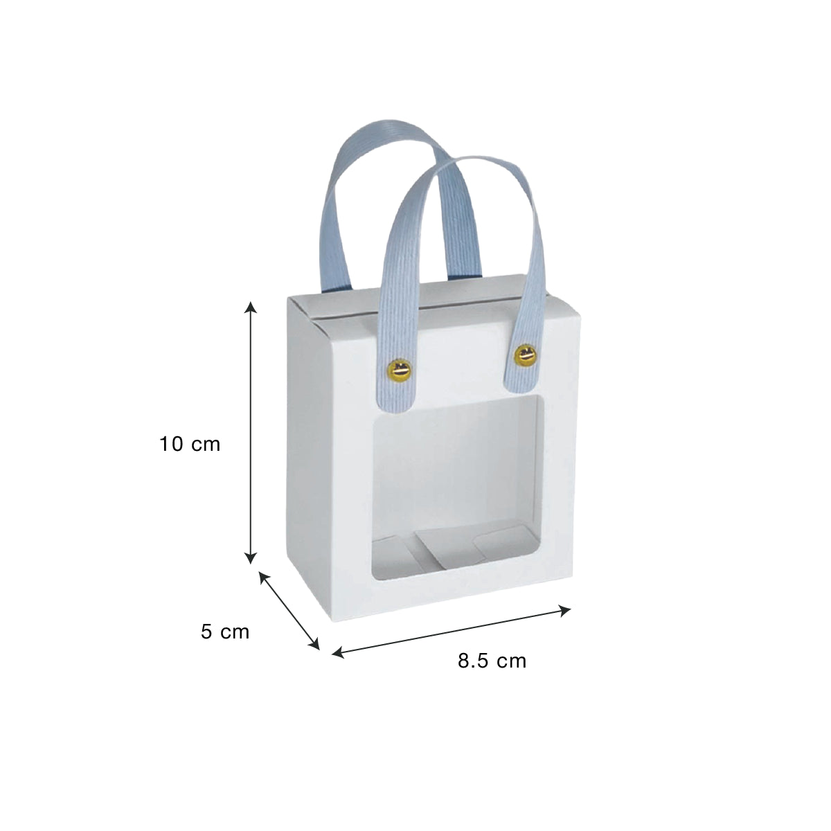 Rectangular window gift box with handle color design white - doorgift kahwin packaging small gift for event